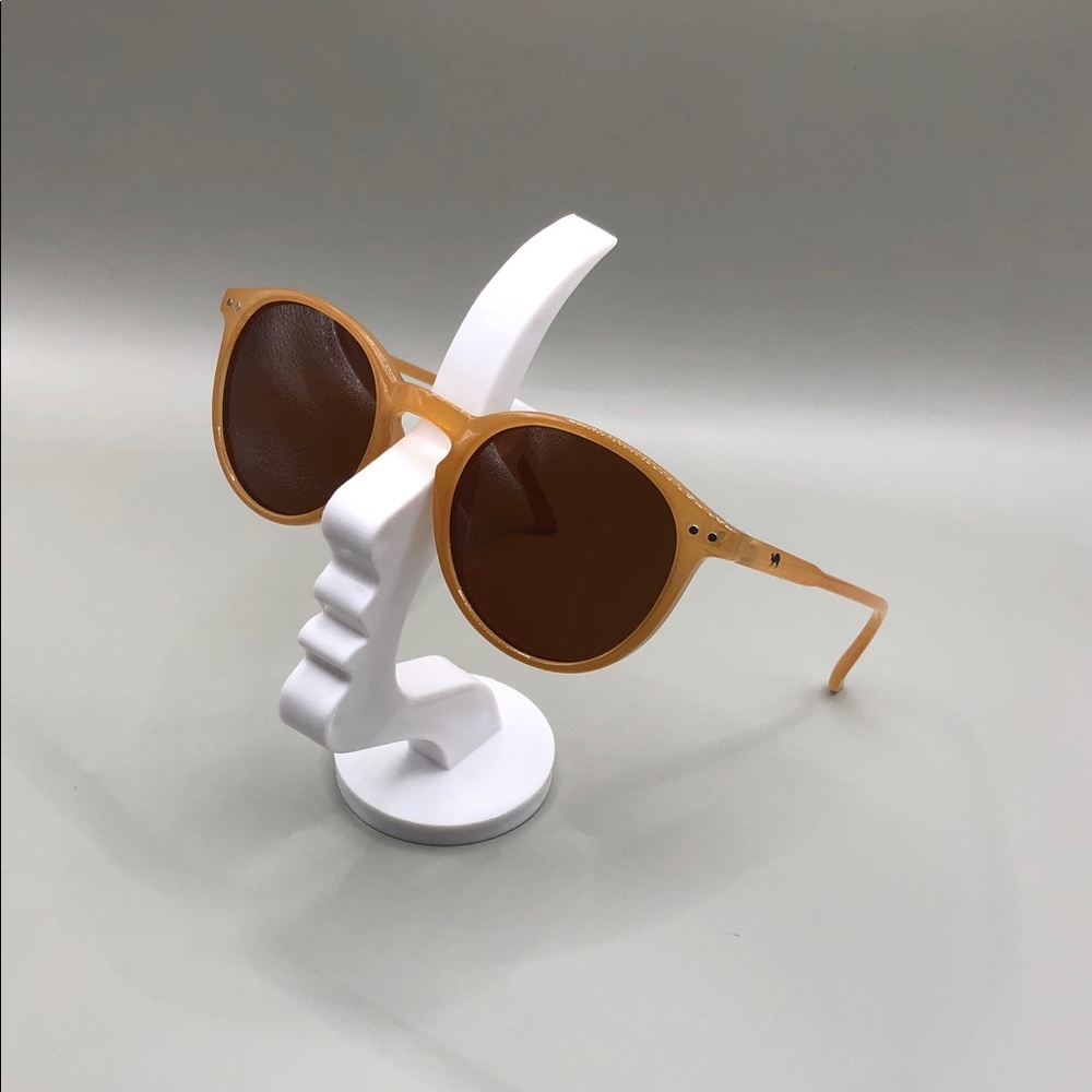 Hump Optics Bamboo Bliss Round Sunglasses Unisex Gloss Amber Frame